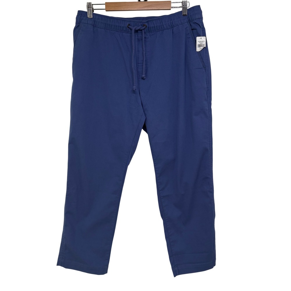 LL Bean Standard Fit Blue Comfort Stretch Drawstring Pants Size L Preppy Boating